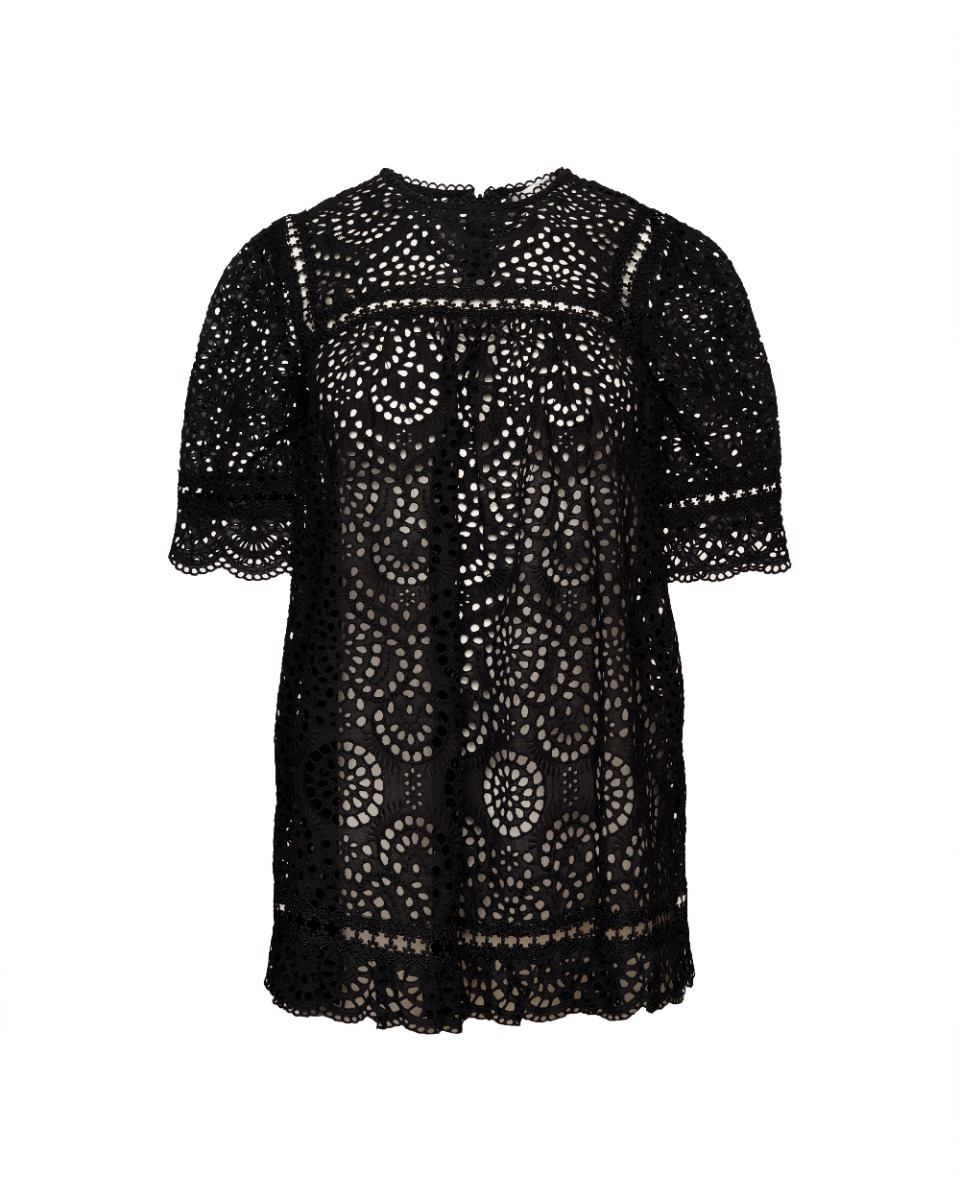 Zimmermann crotchet black mini dress thumbnail
